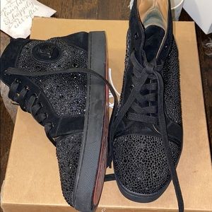 Christian louboutin studded black sneakers
